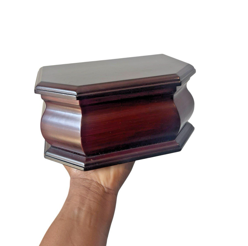 Vintage Mahogany Wood Jewelry Box with Hinge Lid | Bombay Company | Traditional